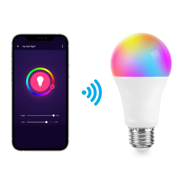 Focos Smart A19 Dimmable Light Bulb - Dimmable Color Changing LED; Compatible with Alexa and Google Home Assistant, No Hub Required (SET of 2)