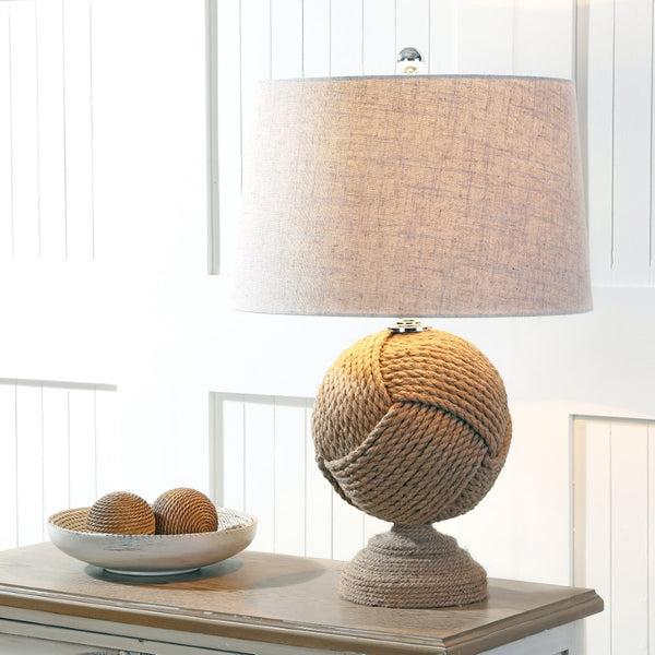 Currey 24" Knotted Rope LED Table Lamp