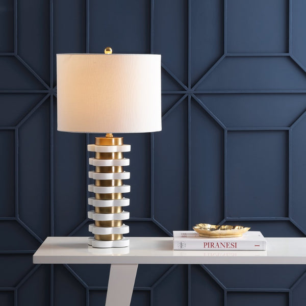Uttermost 26.5" Quatrefoil Striped Resin LED Table Lamp