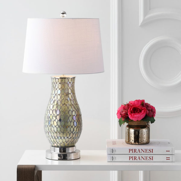 Pewter 28" Mosaic LED Table Lamp