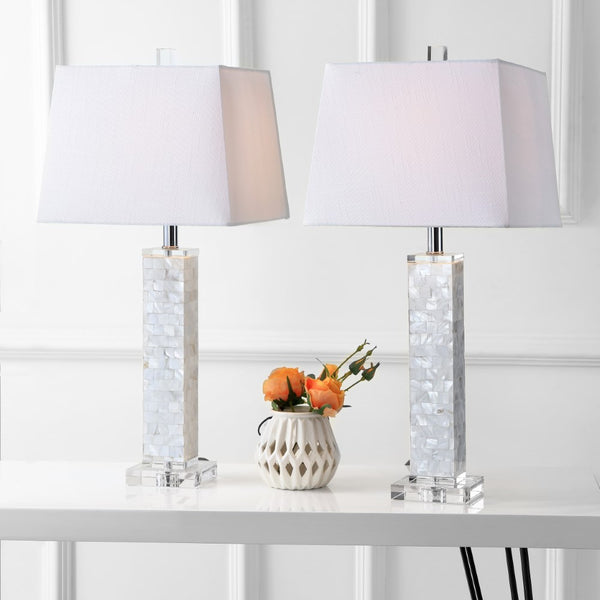 Contemporary 28.5" Seashell LED Table Lamp, Set of 2