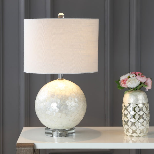 Laura 23.5" Capiz Seashell Sphere LED Table Lamp