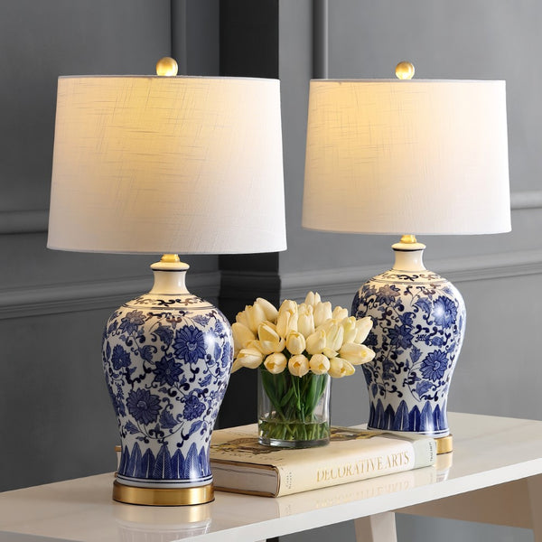 Zhou 25.75" Ceramic/Metal LED Table Lamp, Set of 2