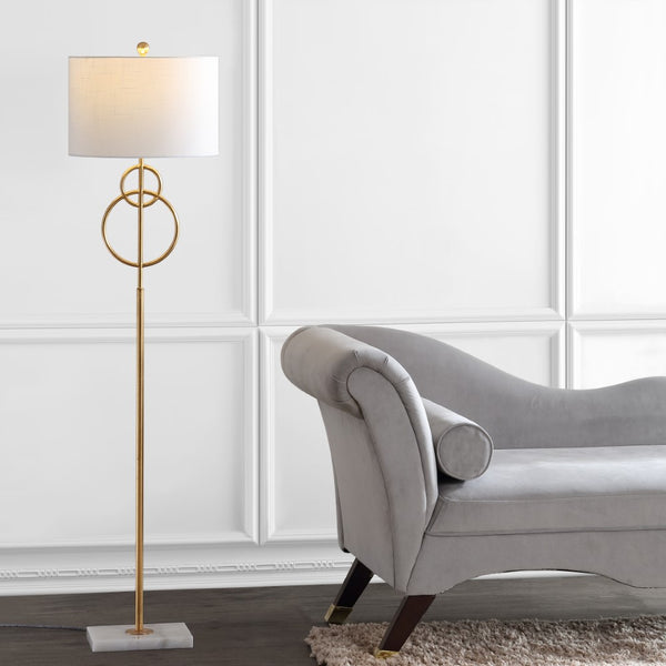 Knot 60" Modern Circle Marble/Metal LED Floor Lamp