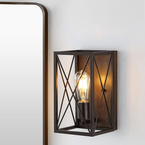 Hinkley X-Frame 6" Farmhouse Rustic Iron LED Sconce