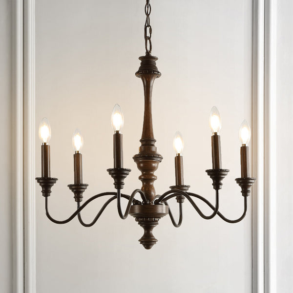 Westmore Telta 25" Midcentury Farmhouse Iron LED Chandelier