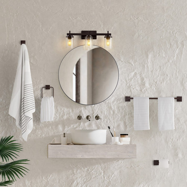 Eypid 23.25" 3-Light Farmhouse Industrial Vanity Light with Bathroom Hardware Accessory Set