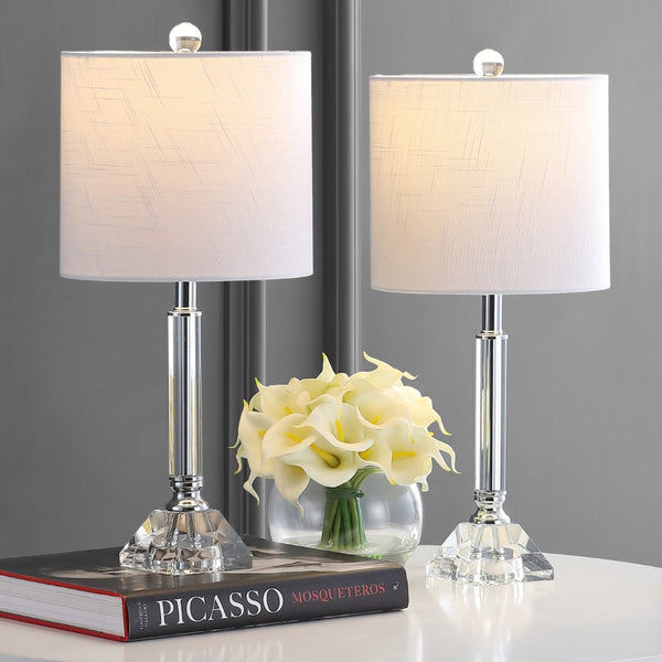 Kinsley 19.5" Crystal Column/Metal LED Table Lamp