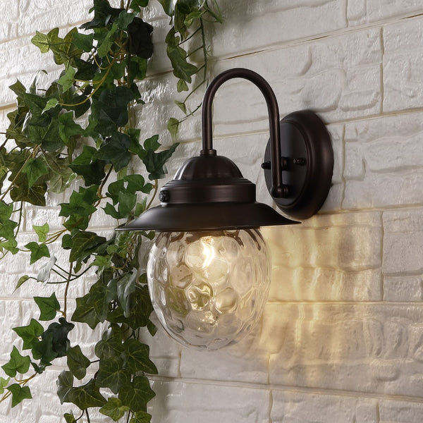 The Great 8.25" Farmhouse Industrial Iron/Glass Outdoor LED Sconce