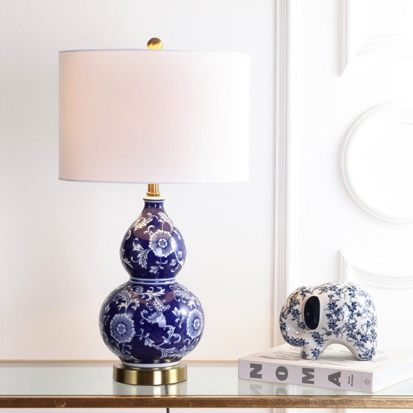 Wallace 27" Ceramic Chinoiserie LED Table Lamp