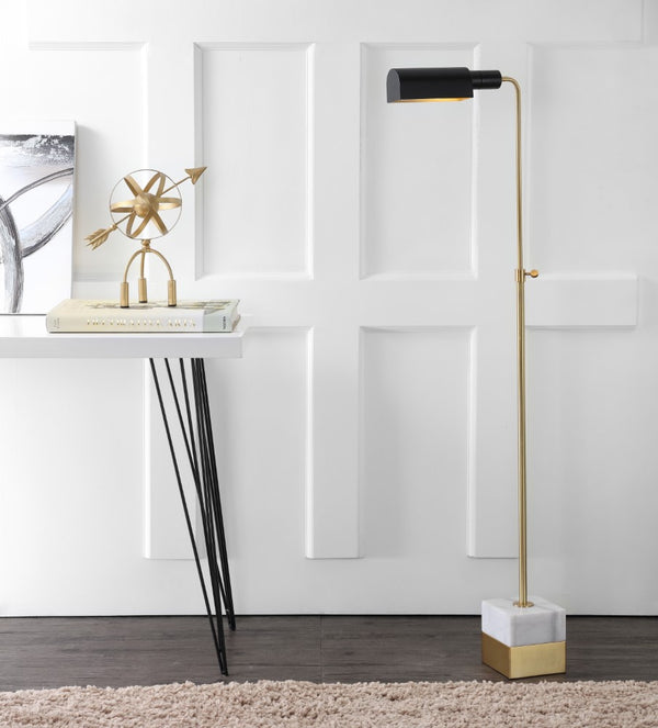 Pask 56.5" Adjustable Brass Library LED Floor Lamp