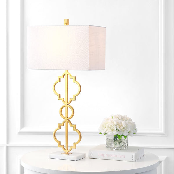 Lilu 32" Iron Ogee Trellis Modern LED Table Lamp