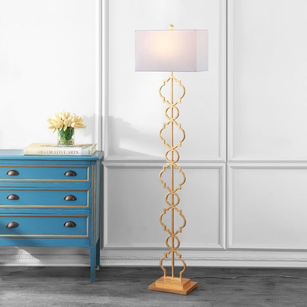 Francis 64.5" Iron Ogee Trellis Modern LED Floor Lamp