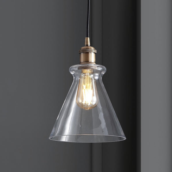 Kiawah 7.5" Adjustable Drop Metal/Glass LED Pendant