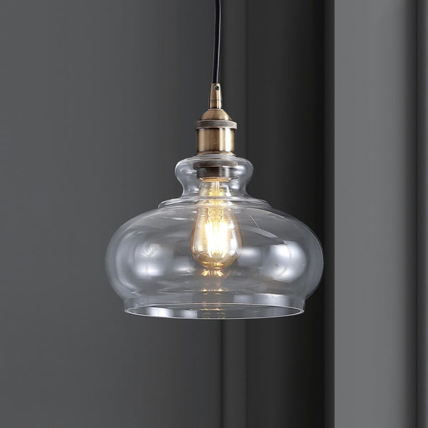 Linea Adjustable Drop Metal/Glass LED Pendant