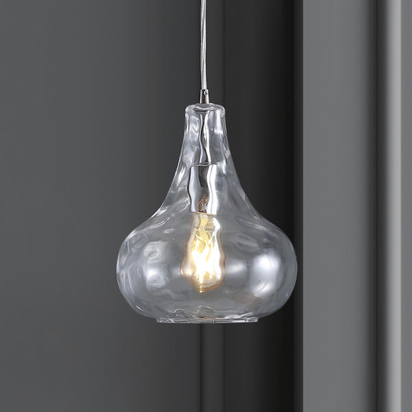 Isabelle 9" Adjustable Metal/Glass LED Pendant