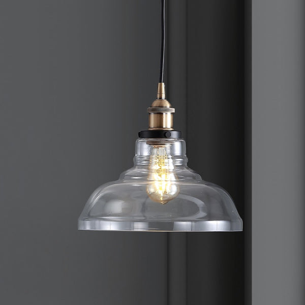 Bleecker 11" Farmhouse Metal/Glass LED Pendant