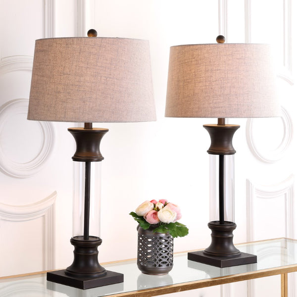 Kate 32" Metal/Glass LED Table Lamp, Set of 2