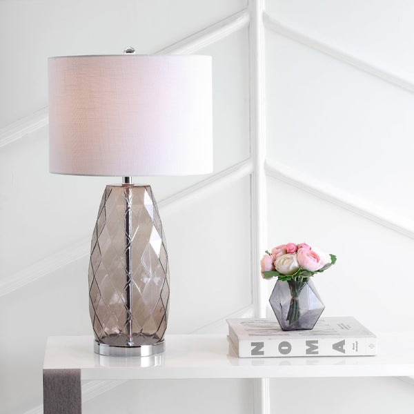 Jenna 26.5" Glass/Metal LED Table Lamp