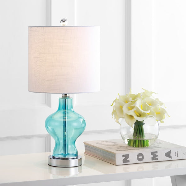 Upbeat 20.5" Glass/Metal LED Table Lamp