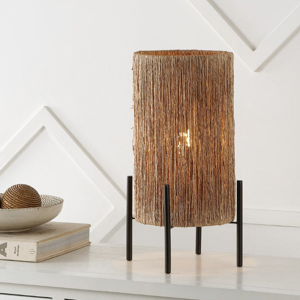 Quinn 16.5" Coastal Minimalist Rattan LED Table Lamp