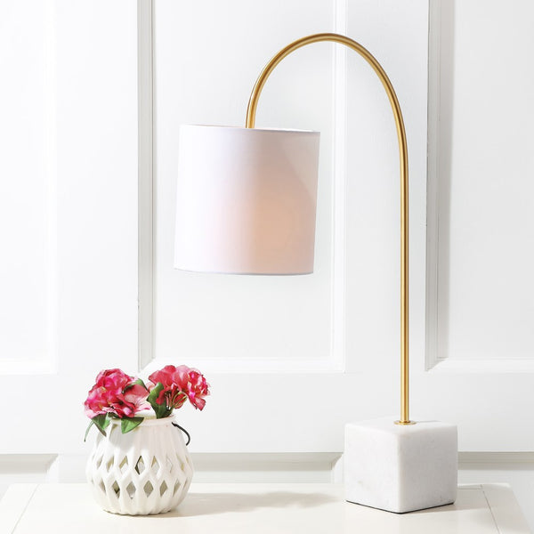 Hudson 25" Marble/Brass LED Table Lamp