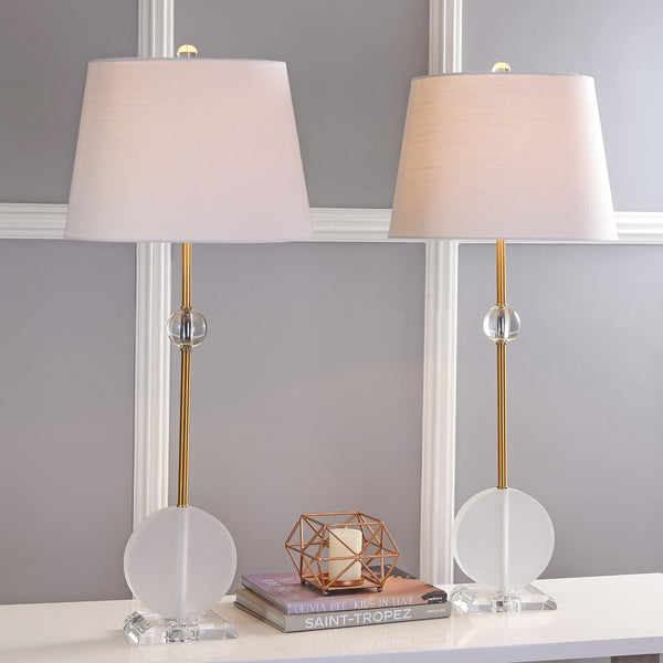 Costway 34" Crystal/Metal LED Table Lamp, Set of 2