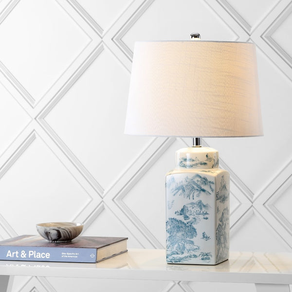 Pair 24.5" Chinoiserie LED Table Lamp