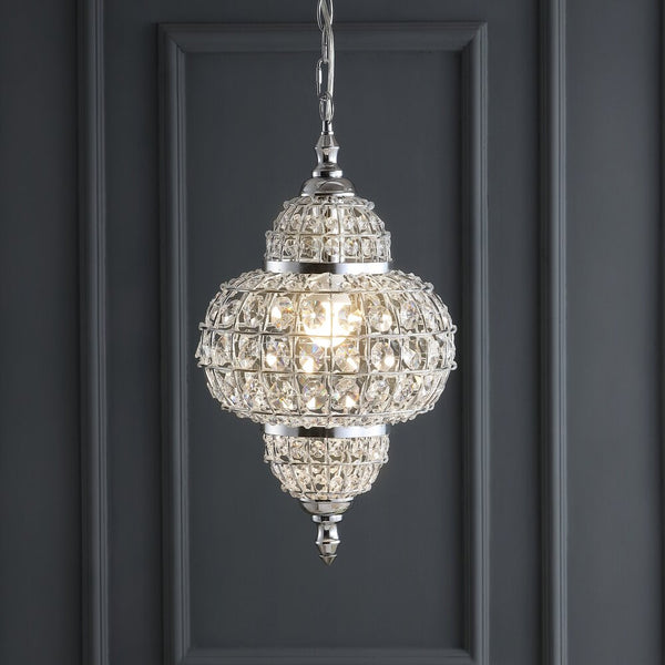 Regina 12" Crystal/Metal LED Chandelier Pendant