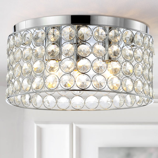 Ruby 15" Crystal/Metal LED Flush Mount