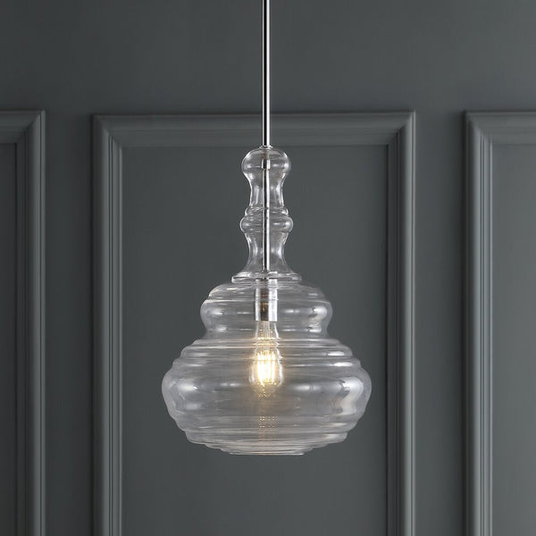 Wayve 13.37" Glass/Metal LED Pendant