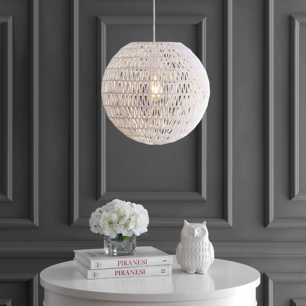 Fafiar 15.7" Woven Rattan Orb LED Pendant