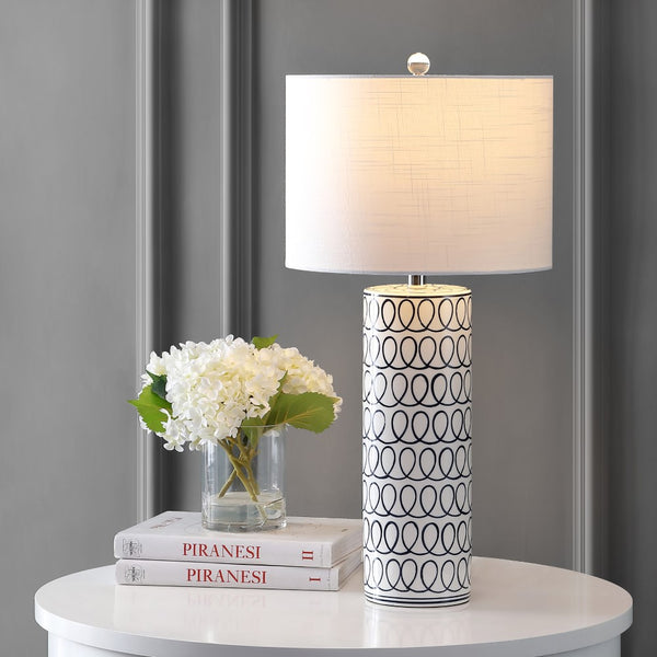 Allaire 28.75" Ceramic Modern Column LED Table Lamp