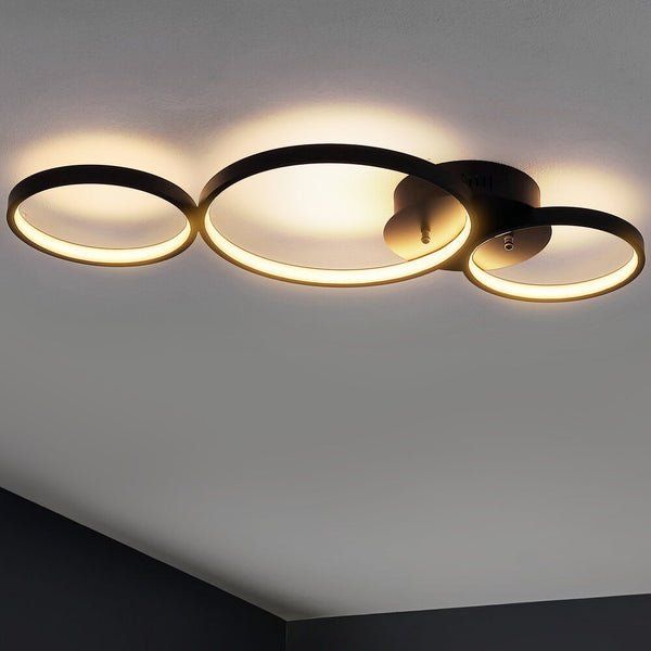 DotoKotl 26.88" Contemporary Modern Metal Integrated LED Flush Mount