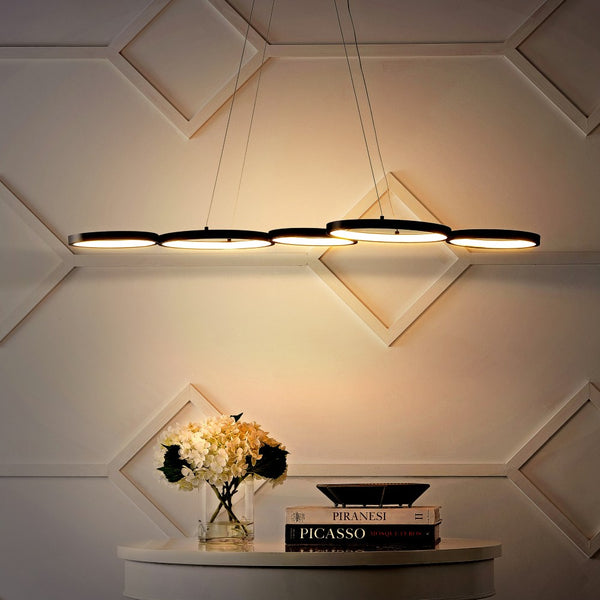 Double 40.75" Bohemian Coastal Iron Linear Integrated LED Pendant