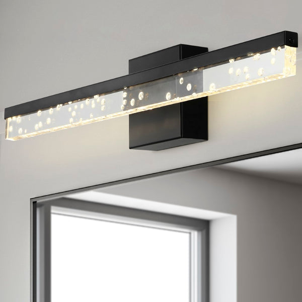 Bubble 22" Modern Contemporary 360-Degree Rotatable Iron/Seeded Acrylic Integrated LED Vanity Light