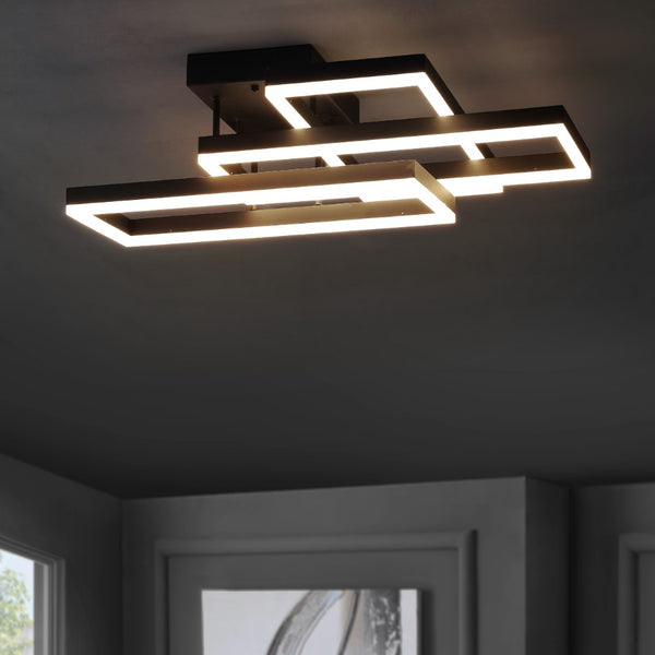 umeiluce 28" Geometric Integrated LED Metal Flush Mount