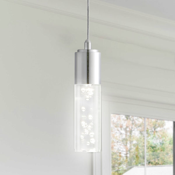 Aoceley 4.75" Bubble Acrylic/Iron Modern Minimalist Integrated LED Pendant