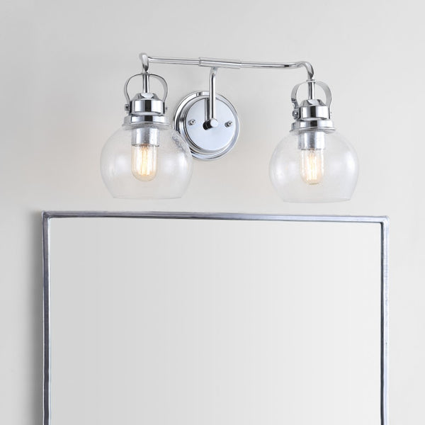 Knoll Metal/ Bubbled Glass Vanity Light