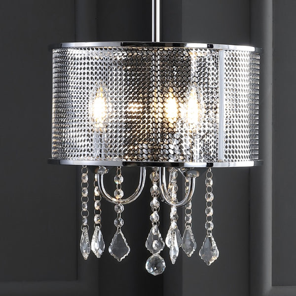 Reese 13" Metal/Crystal Adjustable LED Drop Chandelier