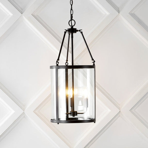 Mipaws 12" Industrial Farmhouse Iron/Glass LED Pendant