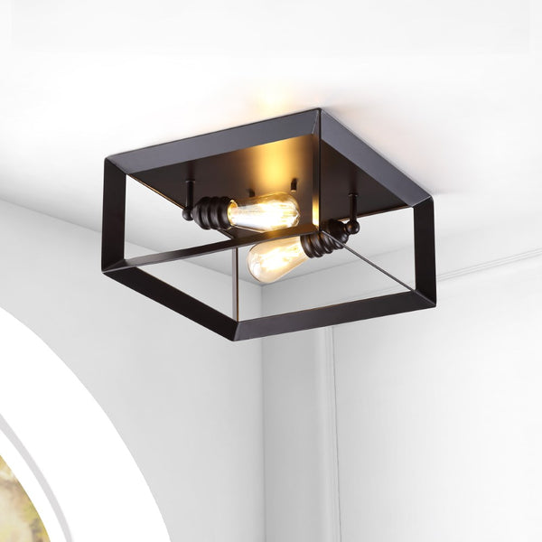 Rosient 13" 2-Light Iron Modern Farmhouse LED Flush Mount