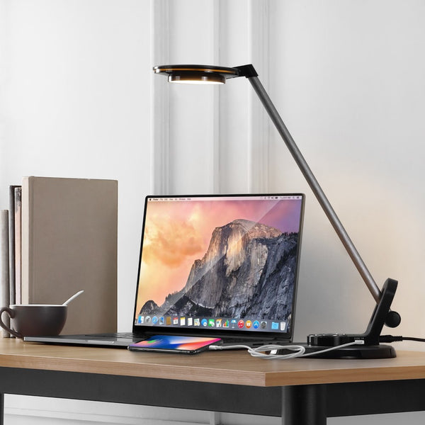 Inez 18.5" Aluminum Contemporary Minimalist Adjustable Dimmable USB Charging LED Task Lamp