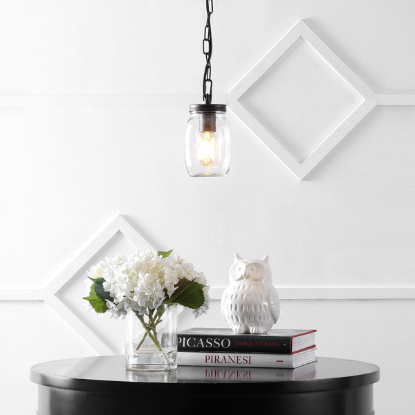 Alora 5.5" Farmhouse Industrial Iron Mason Jar LED Pendant