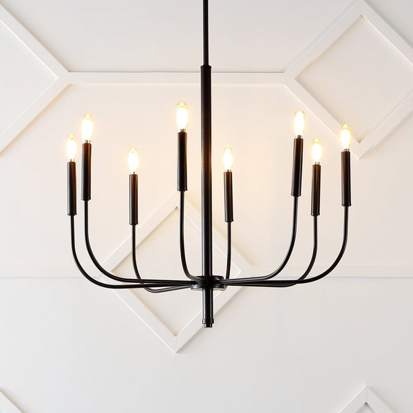 Ruby 27.25"  Modern Mid-Century Iron LED Chandelier