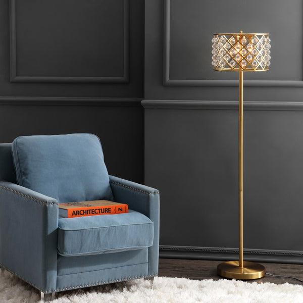 Modern 60" Crystal/Metal LED Floor Lamp