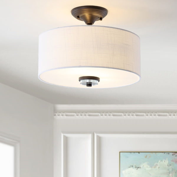 Kira 15" Metal/Crystal LED Semi-Flush Mount