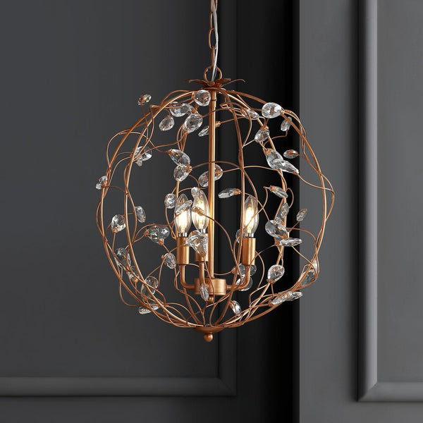 Aamia 20" Adjustable Metal/Glass LED Pendant