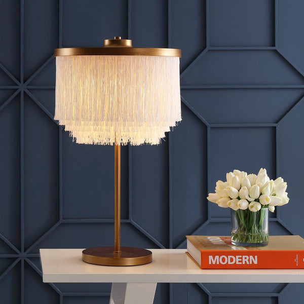 Endon 27.5" Fringed/Metal LED Table Lamp