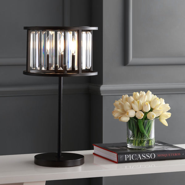 Lewis 21.5" Metal/Crystal LED Table Lamp